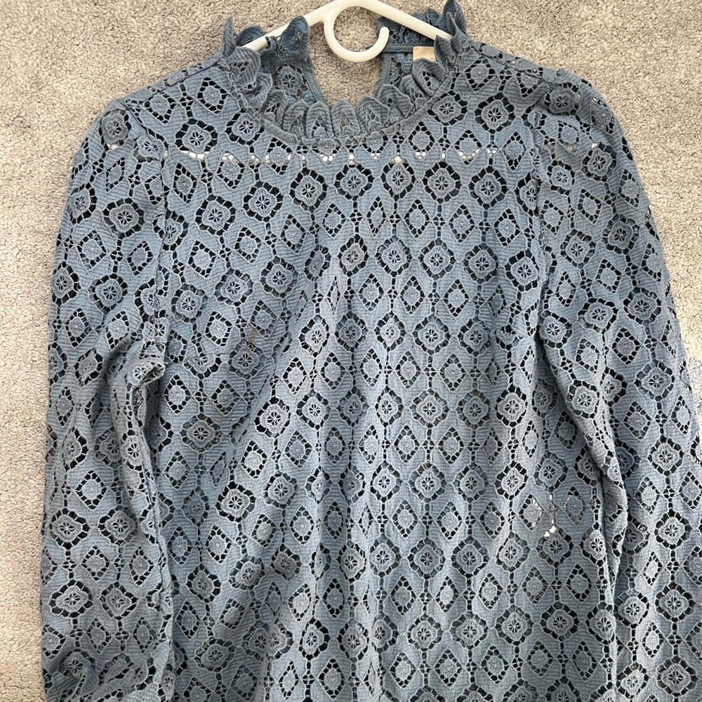 Sezane blue blouse